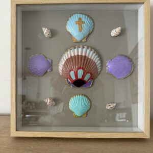 Golden Cross and Painted Scallops in Jewel Tones