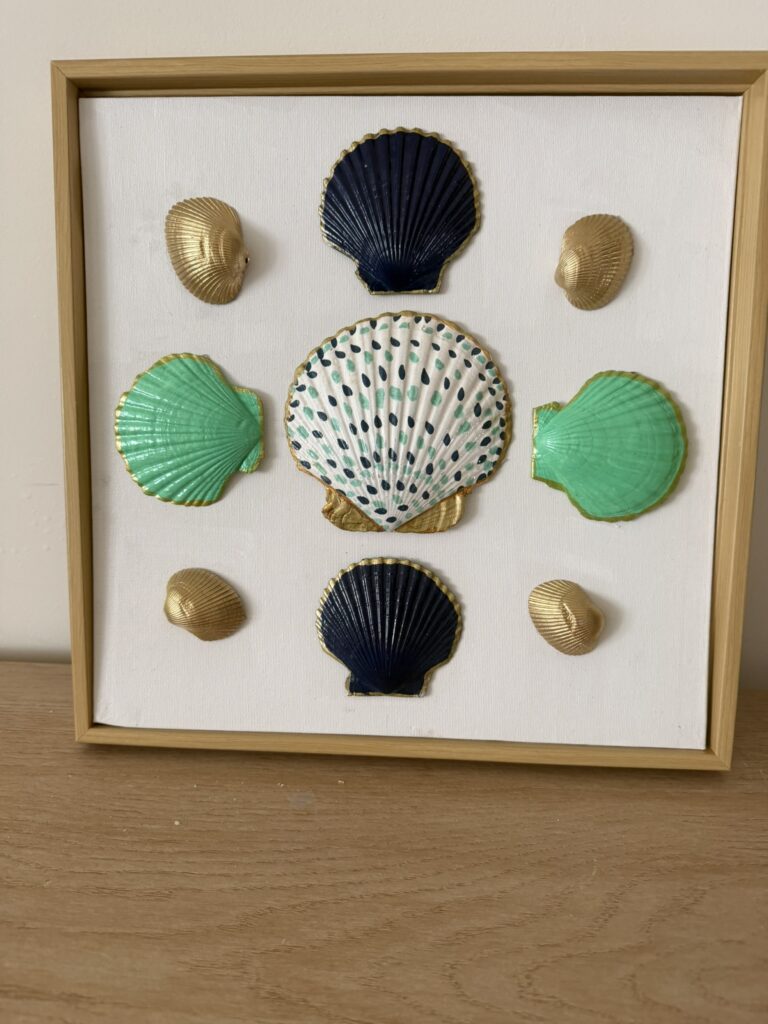 Navy and Jade Dotted Scallop Arrangement