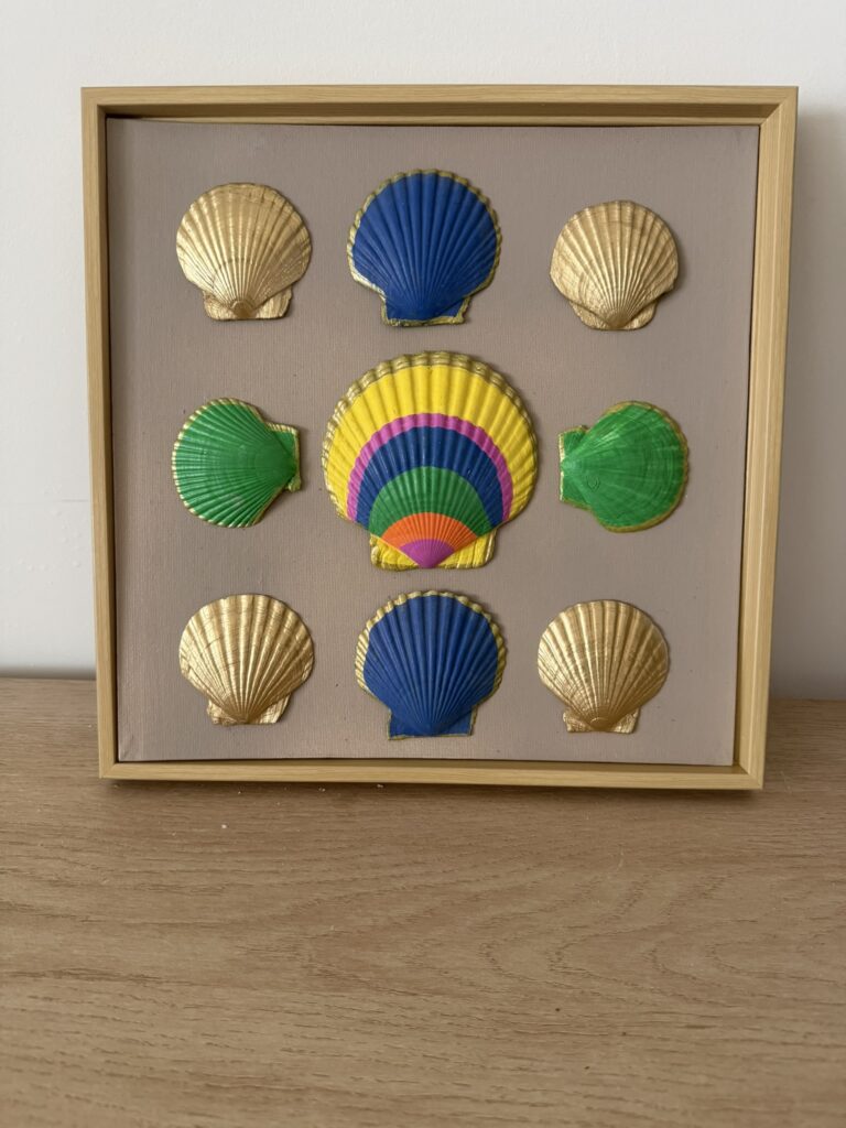 Rainbow Fiesta Scallops with Gold and Green