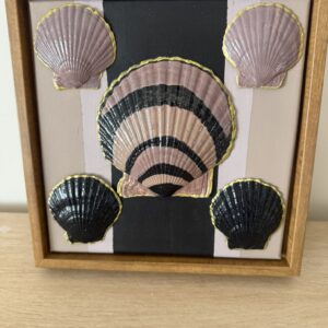 Noir and Blush Striped Scallop Quintet
