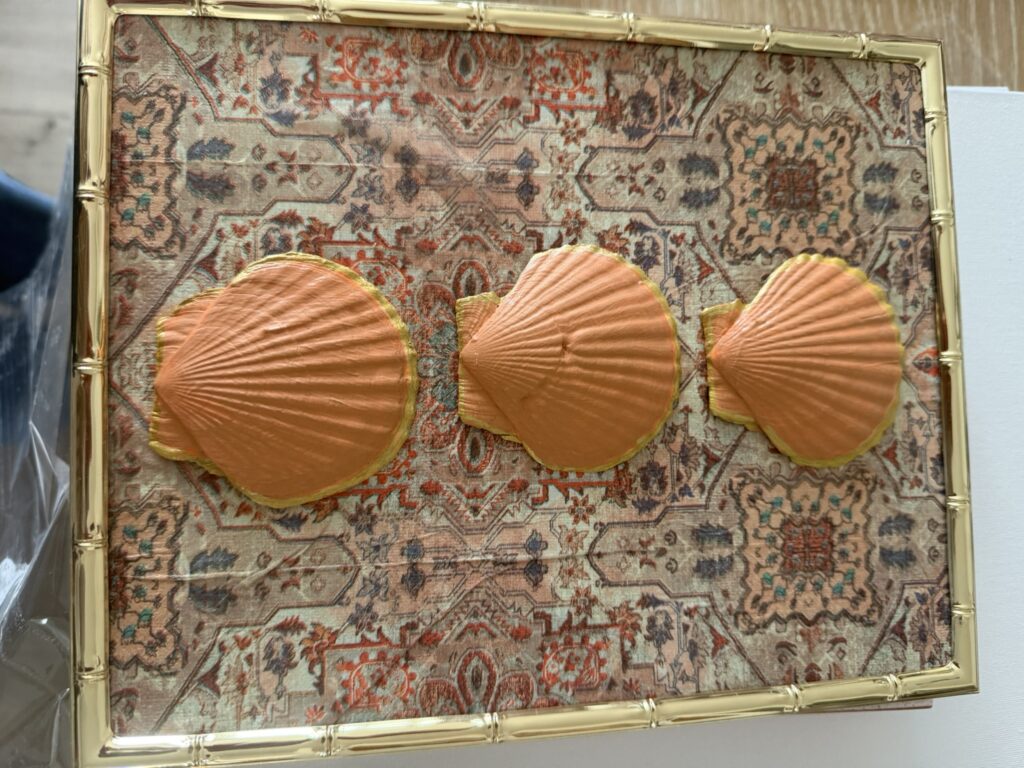 Terracotta Scallop Trio on Persian Kilim